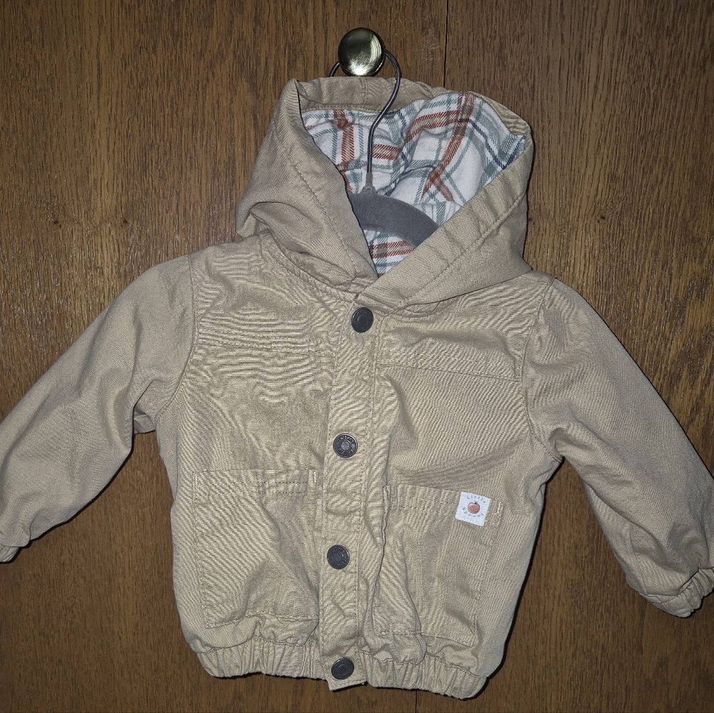 Carter's Beige Jacket with Plaid Lining